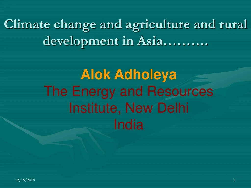 climate change and agriculture and rural development in asia