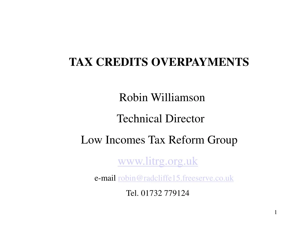 tax credits overpayments