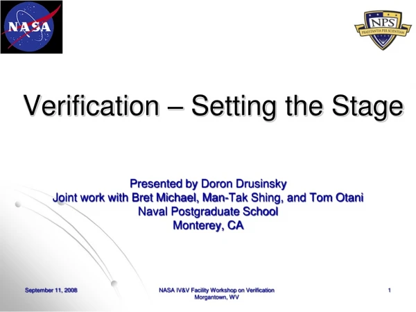Verification – Setting the Stage