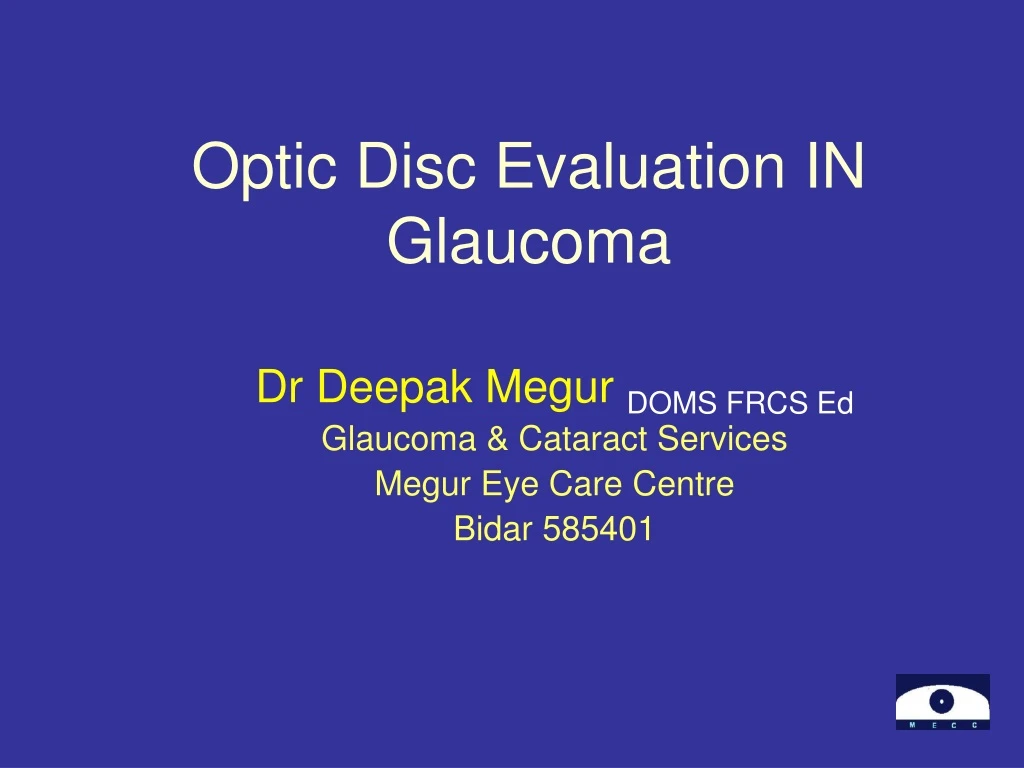 optic disc evaluation in glaucoma