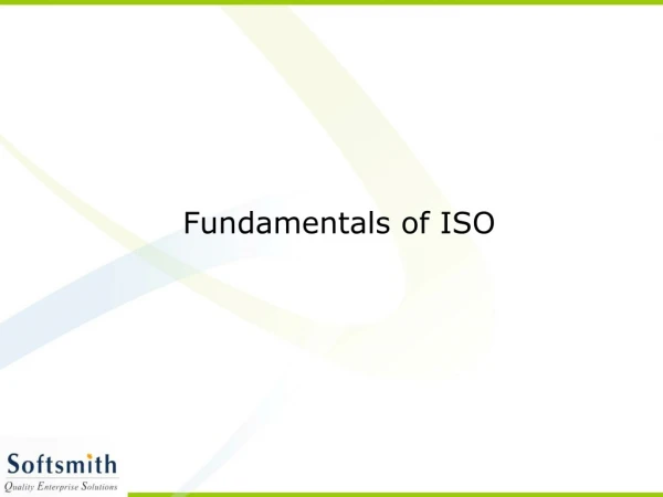 Fundamentals of ISO