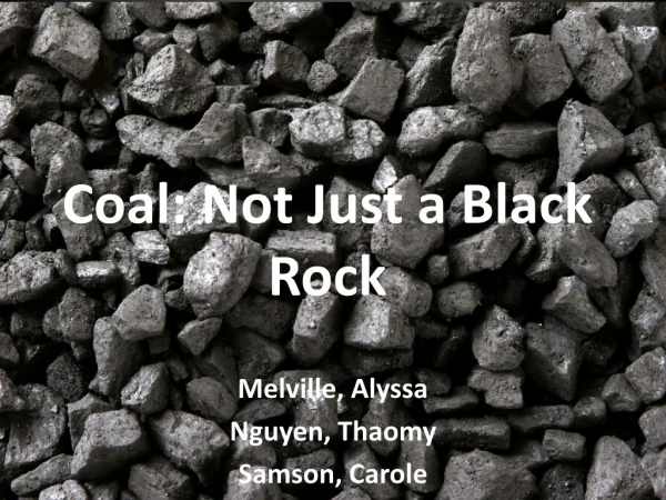 Coal: Not Just a Black Rock