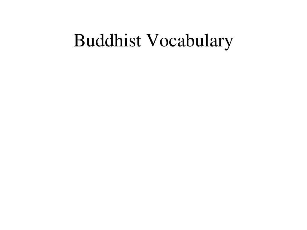 buddhist vocabulary