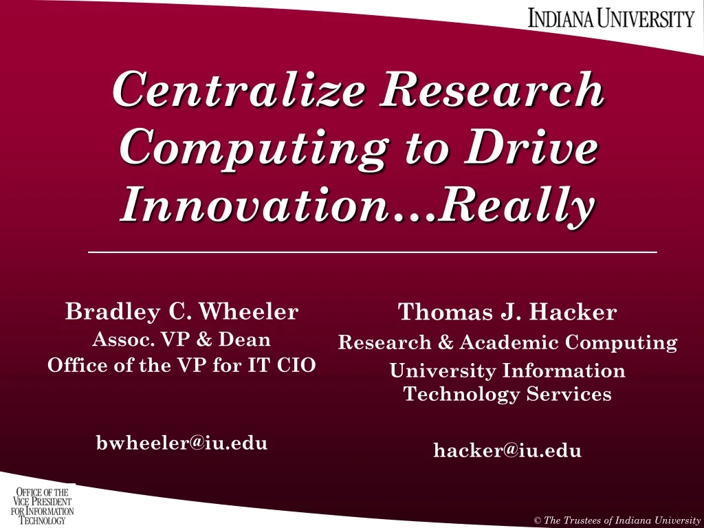 centralize research computing to drive innovation really
