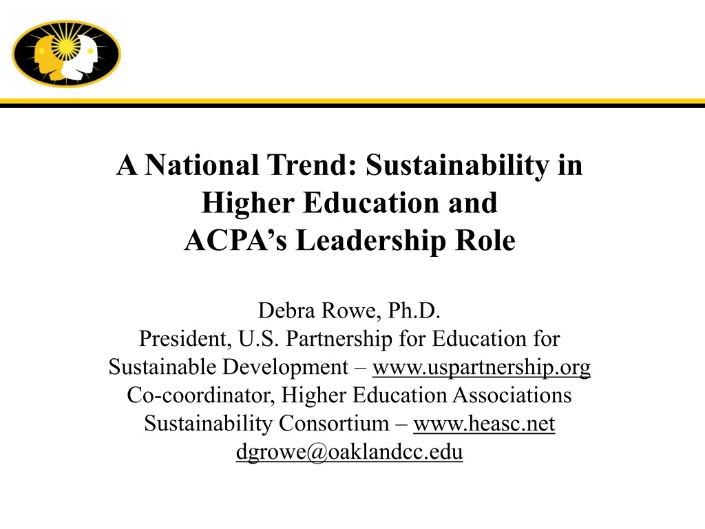 a national trend sustainability in higher