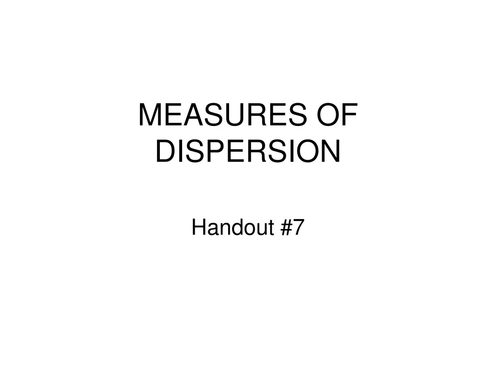 PPT - MEASURES OF DISPERSION PowerPoint Presentation, Free Download ...