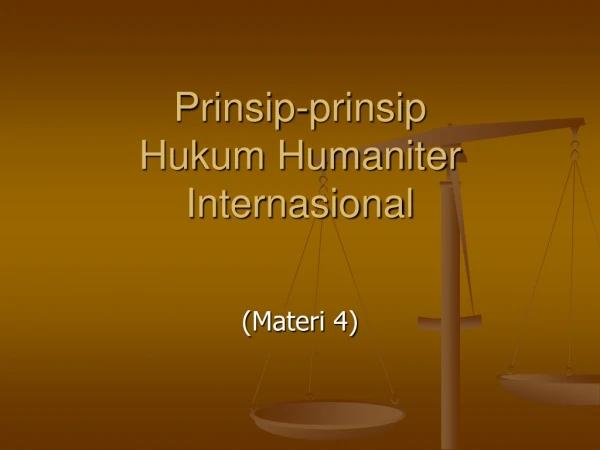 Prinsip-prinsip Hukum Humaniter Internasional