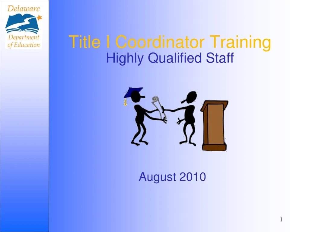 title i coordinator training highly qualified staff