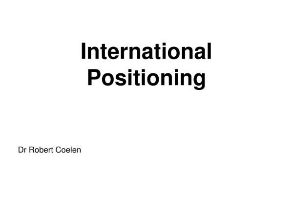 International Positioning