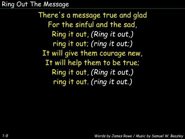 Ring Out The Message