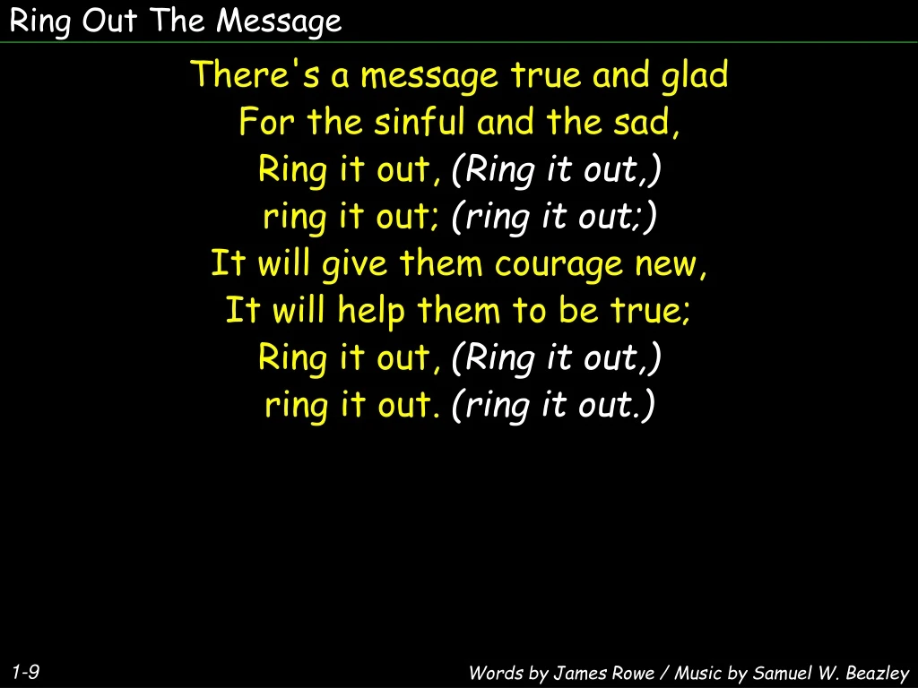 ring out the message