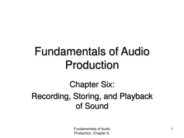 Fundamentals of Audio Production