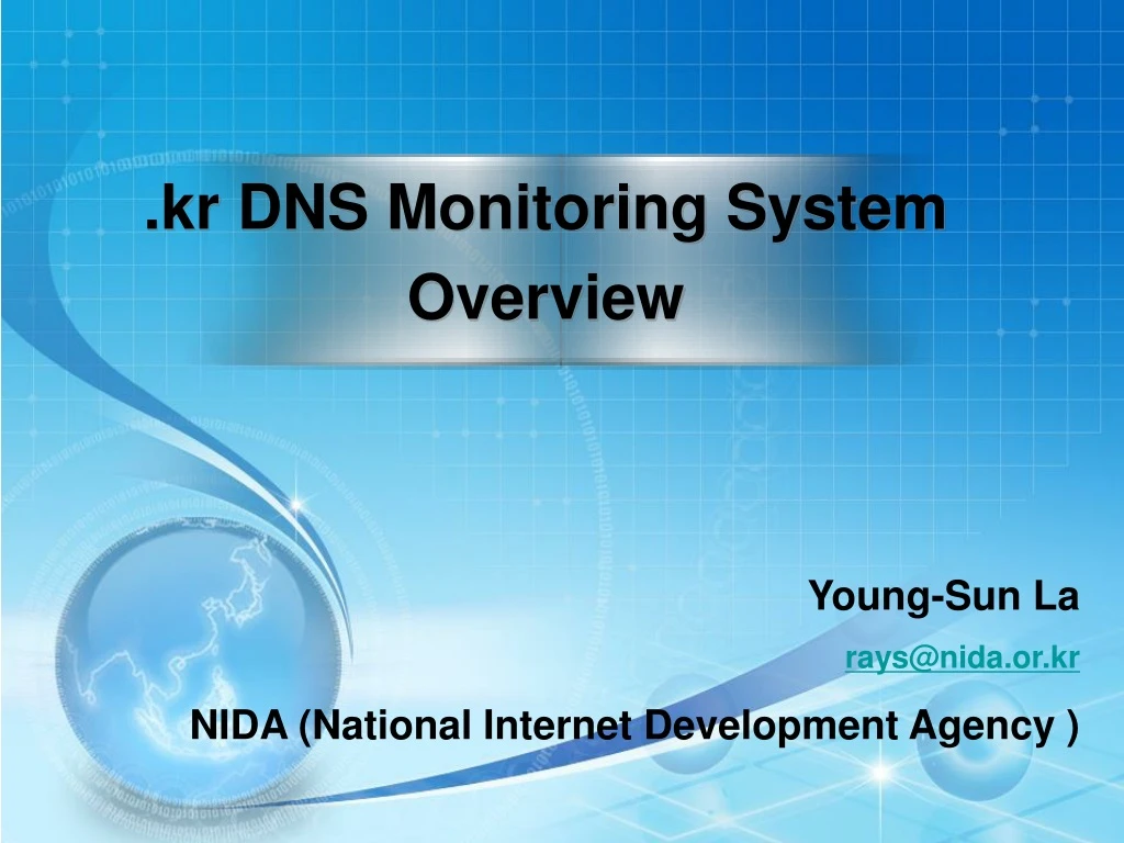 kr dns monitoring system overview