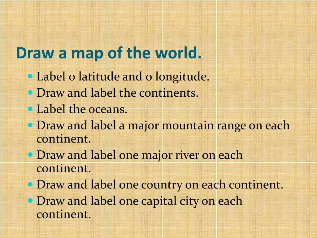 draw a map of the world