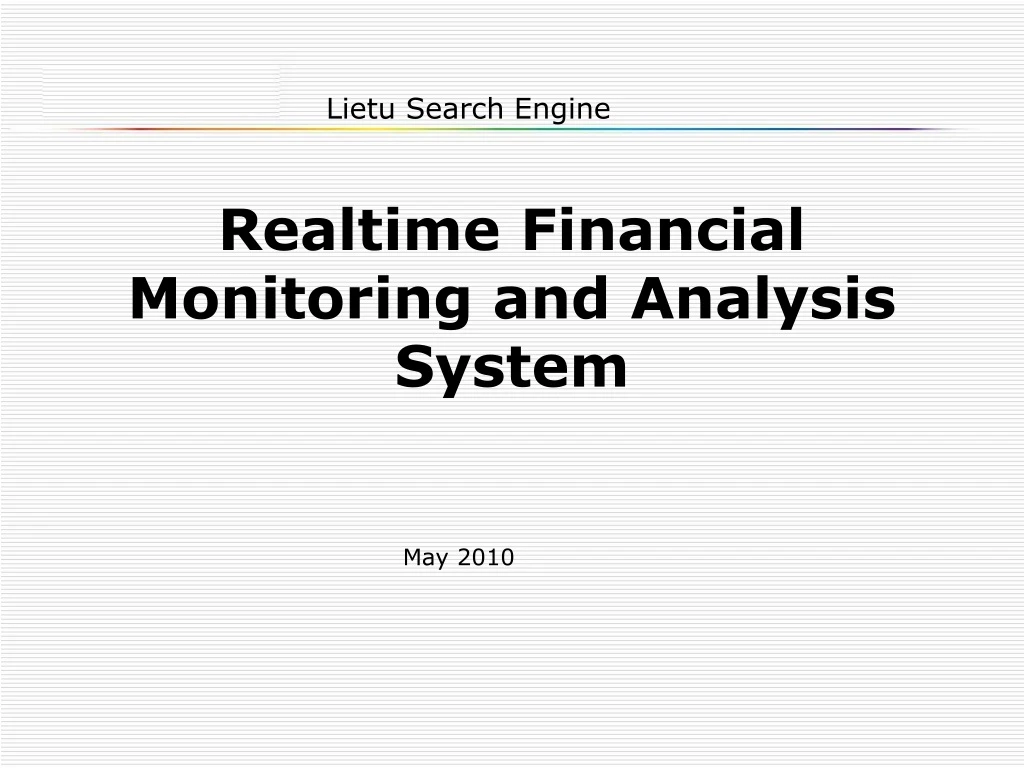 realtime financial monitoring and analysis system