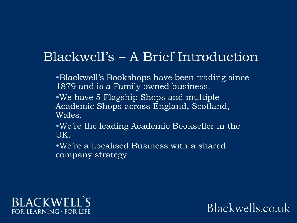 blackwell s a brief introduction