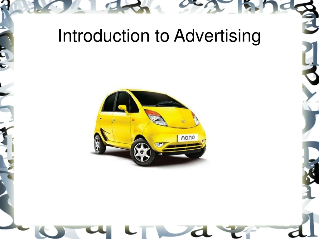 introduction to advertising