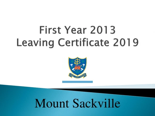 First Year 2013 Leaving Certificate 2019