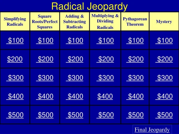 Radical Jeopardy