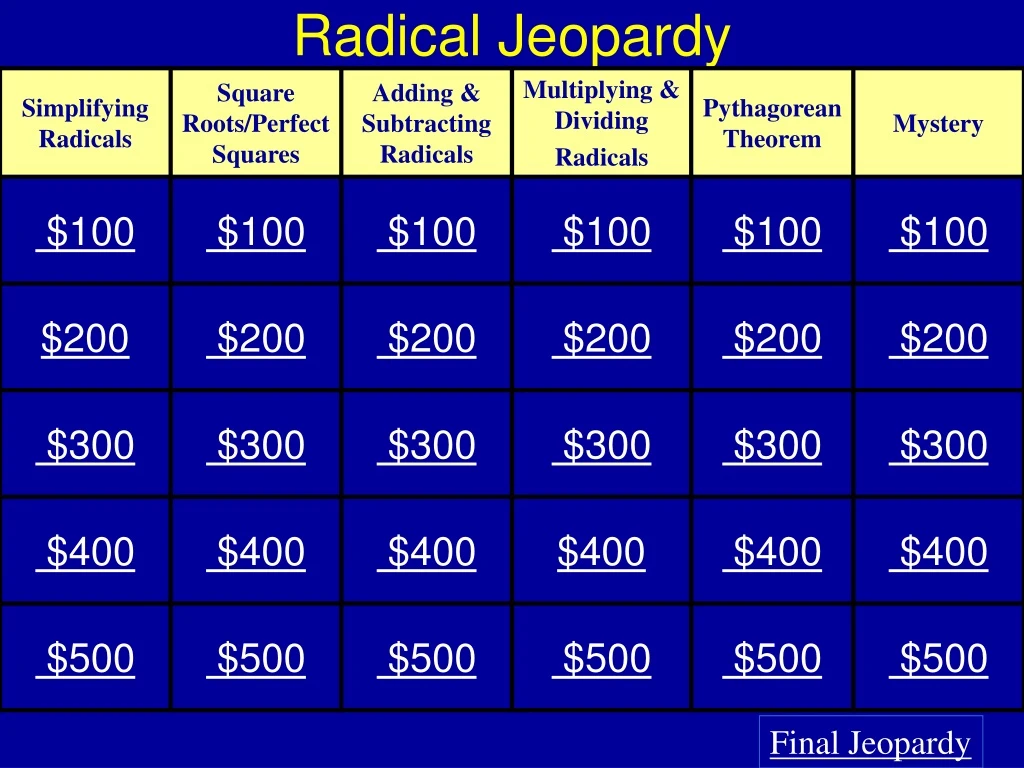 radical jeopardy