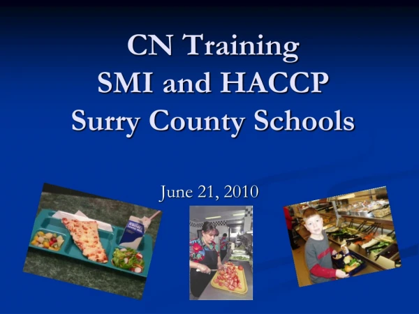 CN Training SMI and HACCP Surry County Schools