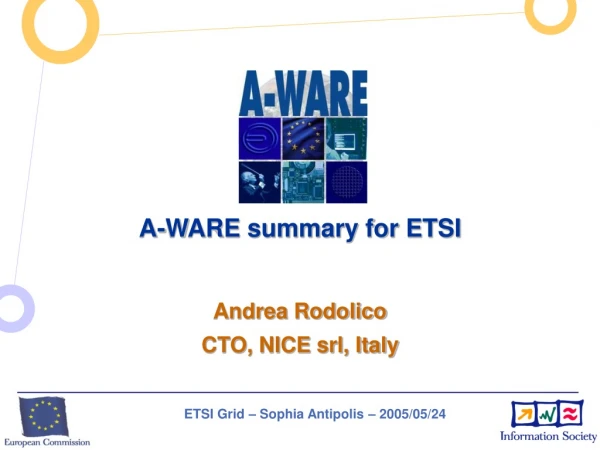 A-WARE summary for ETSI