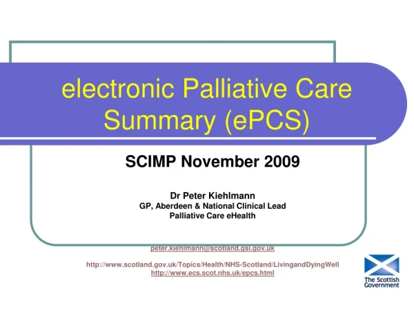 electronic Palliative Care Summary (ePCS)