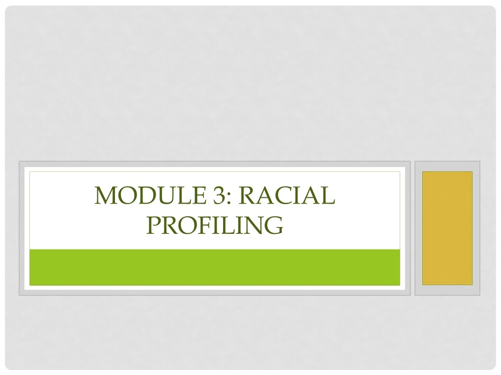 module 3 racial profiling