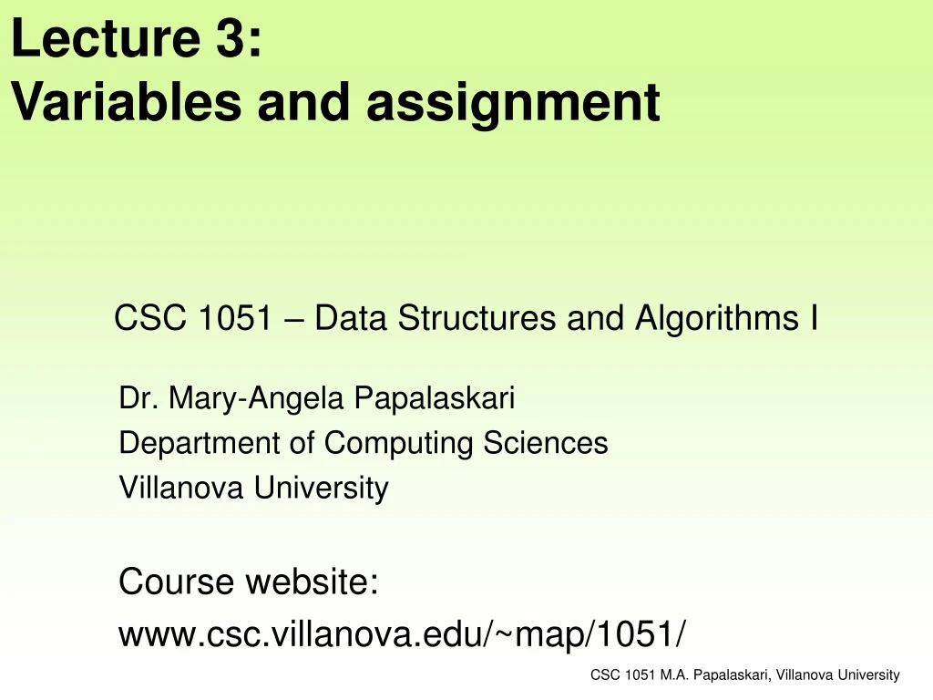 csc 1051 data structures and algorithms i