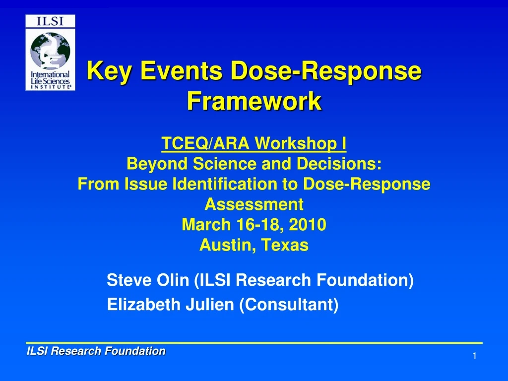 key events dose response framework tceq
