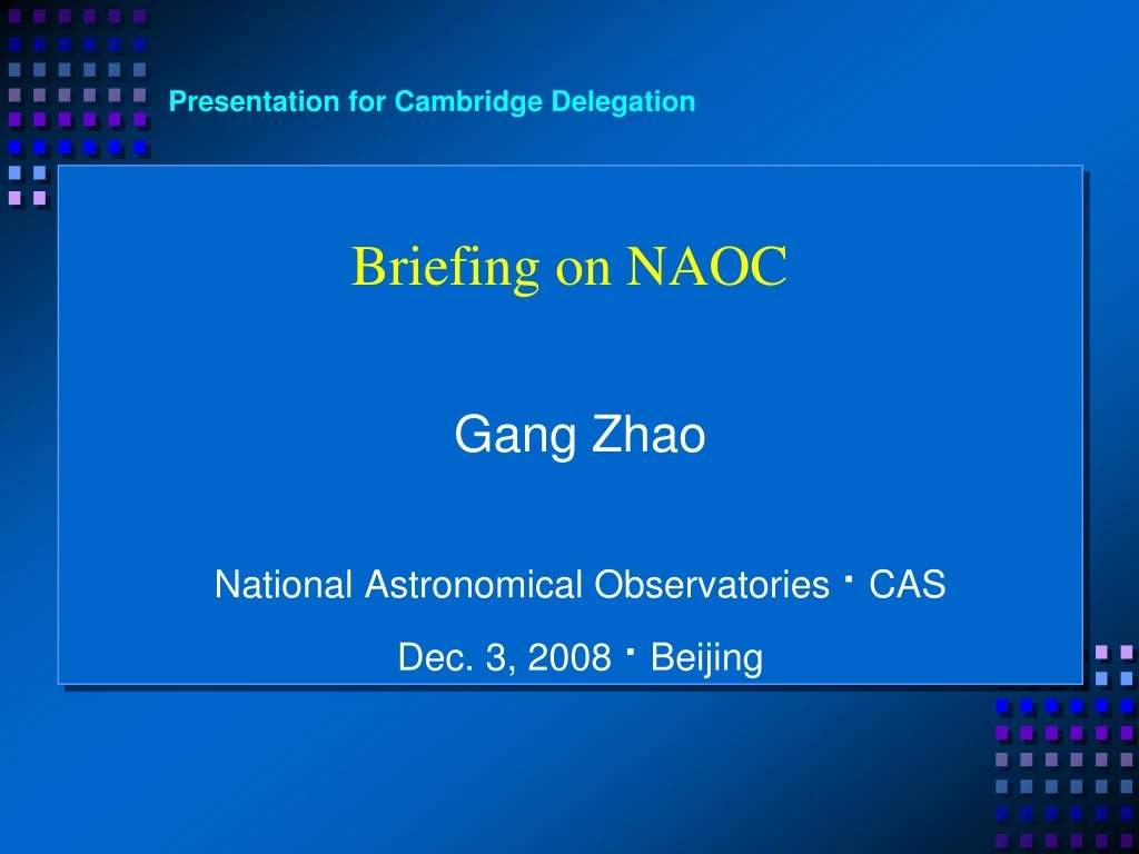 briefing on naoc