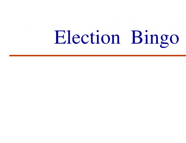 Election  Bingo