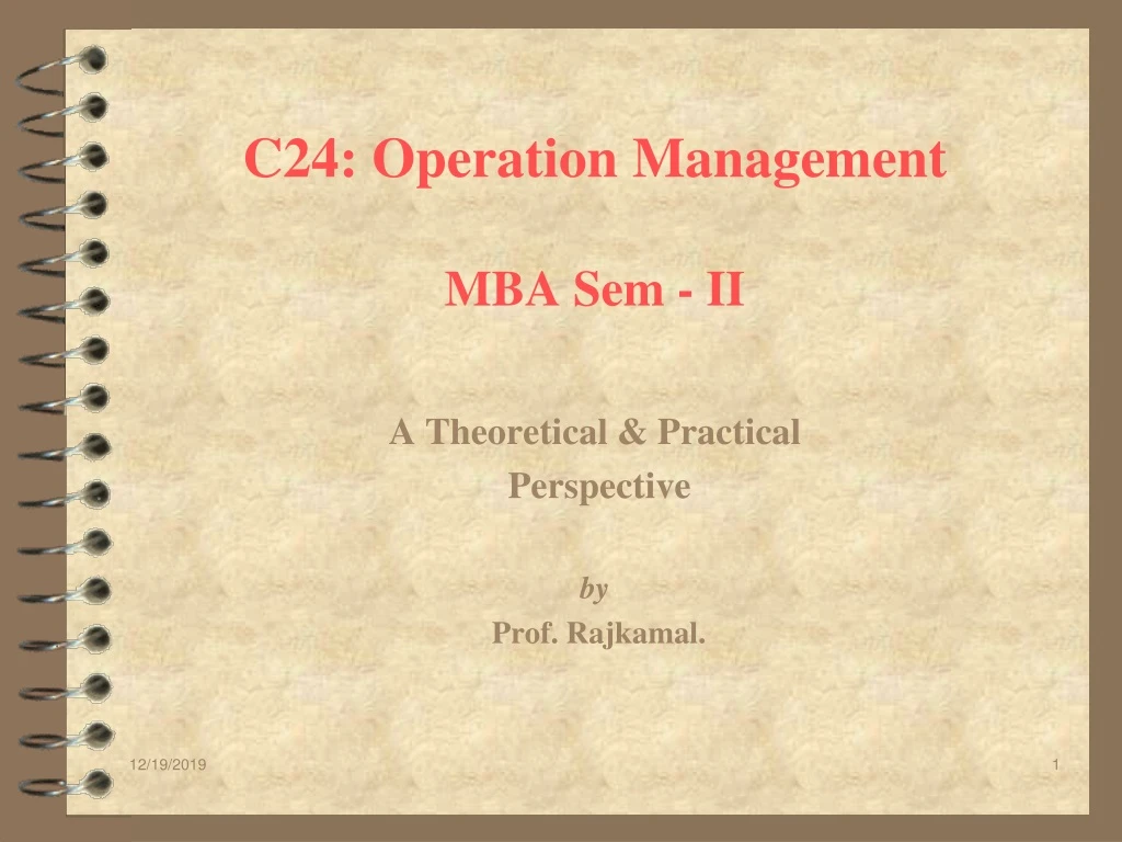 c24 operation management mba sem ii