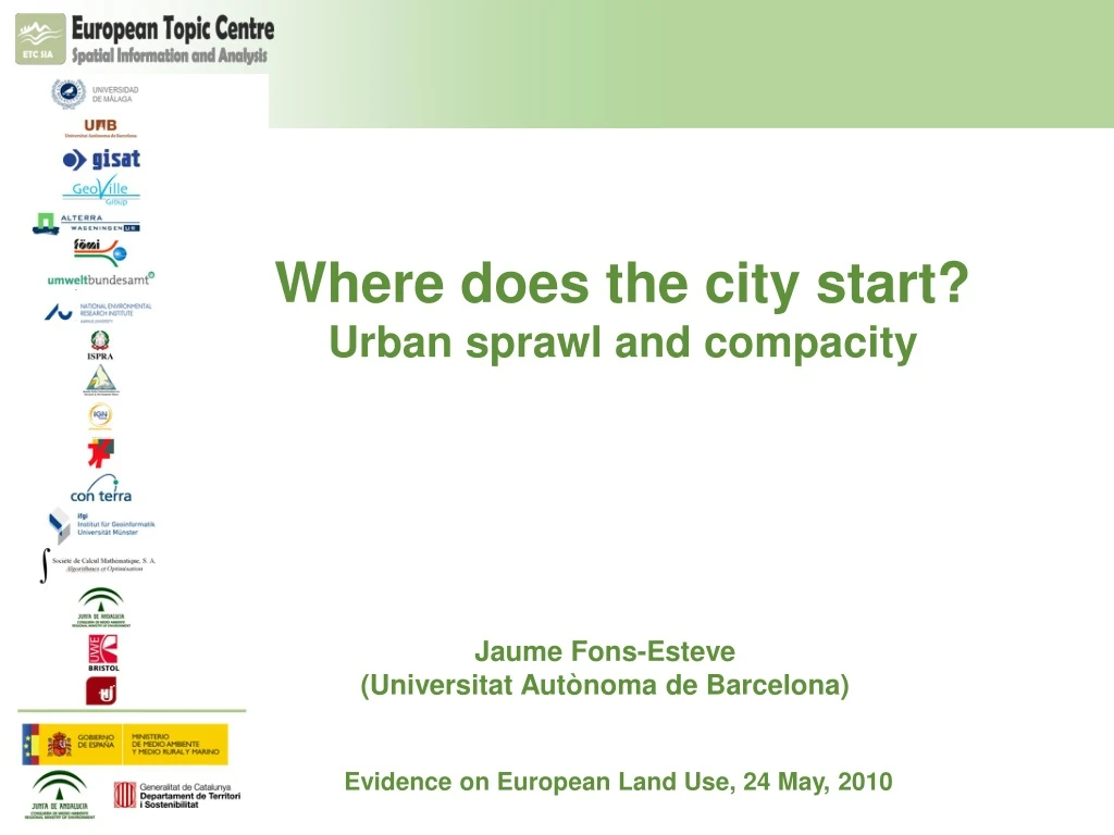 where does the city start urban sprawl