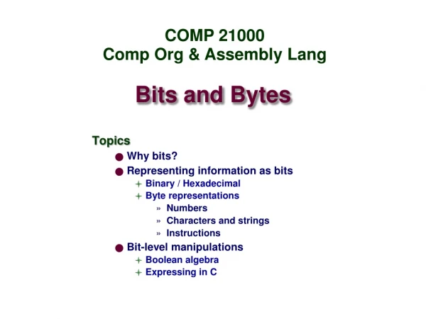 Bits and Bytes