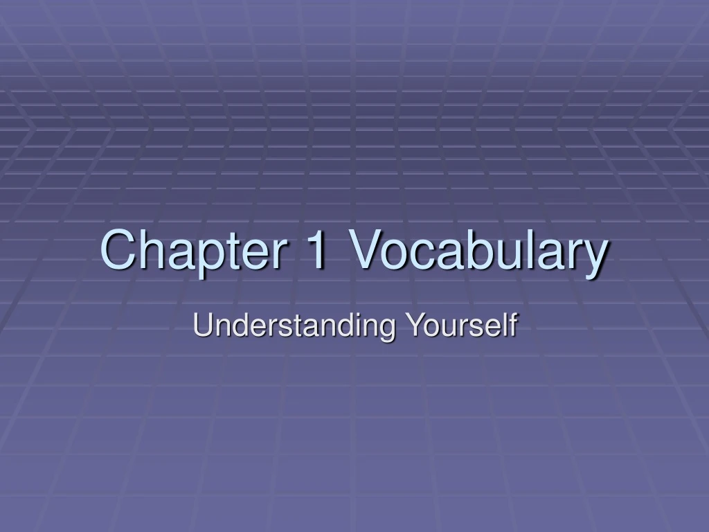 chapter 1 vocabulary