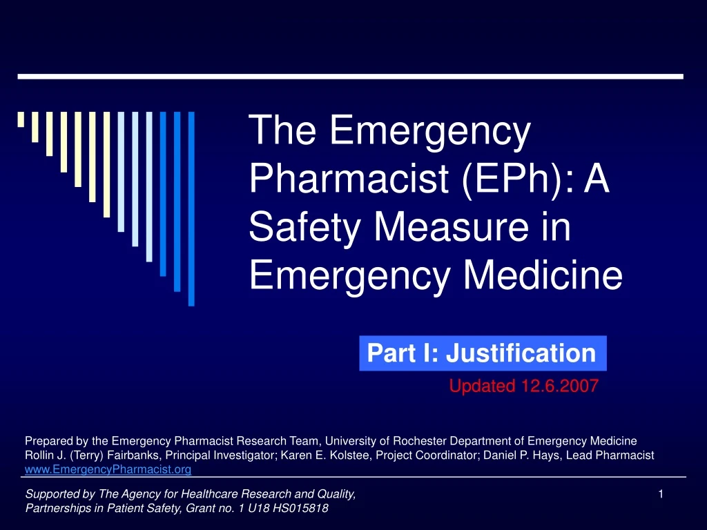 the emergency pharmacist eph a safety measure in emergency medicine