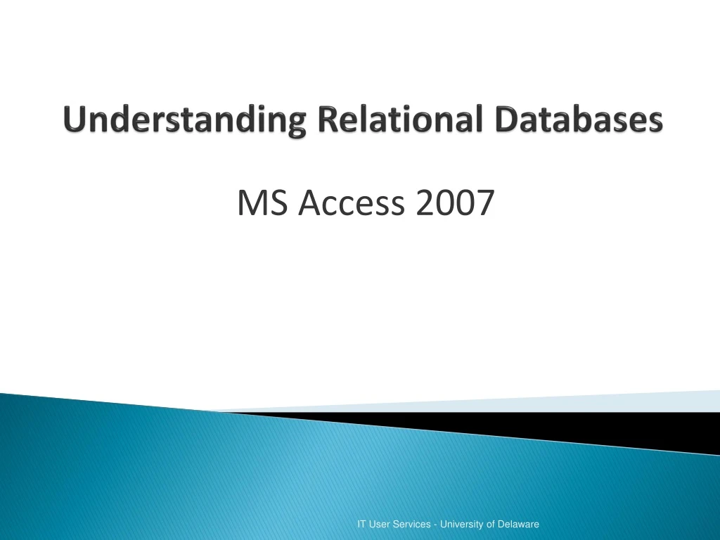 understanding relational databases