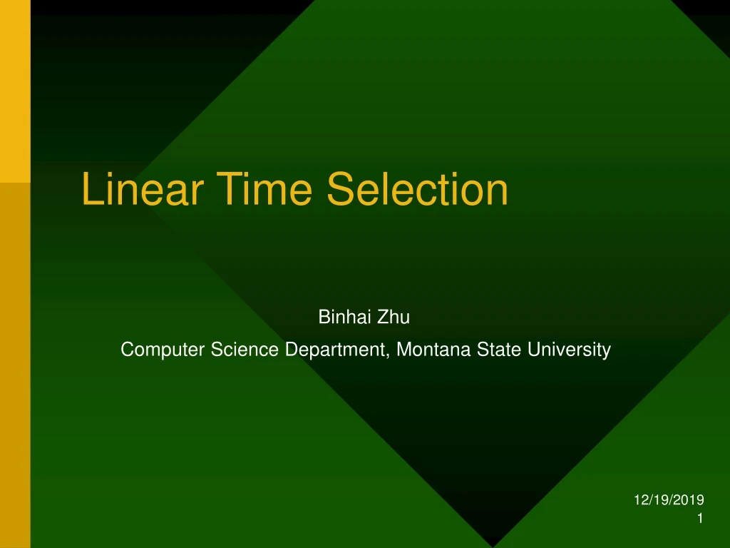 linear time selection