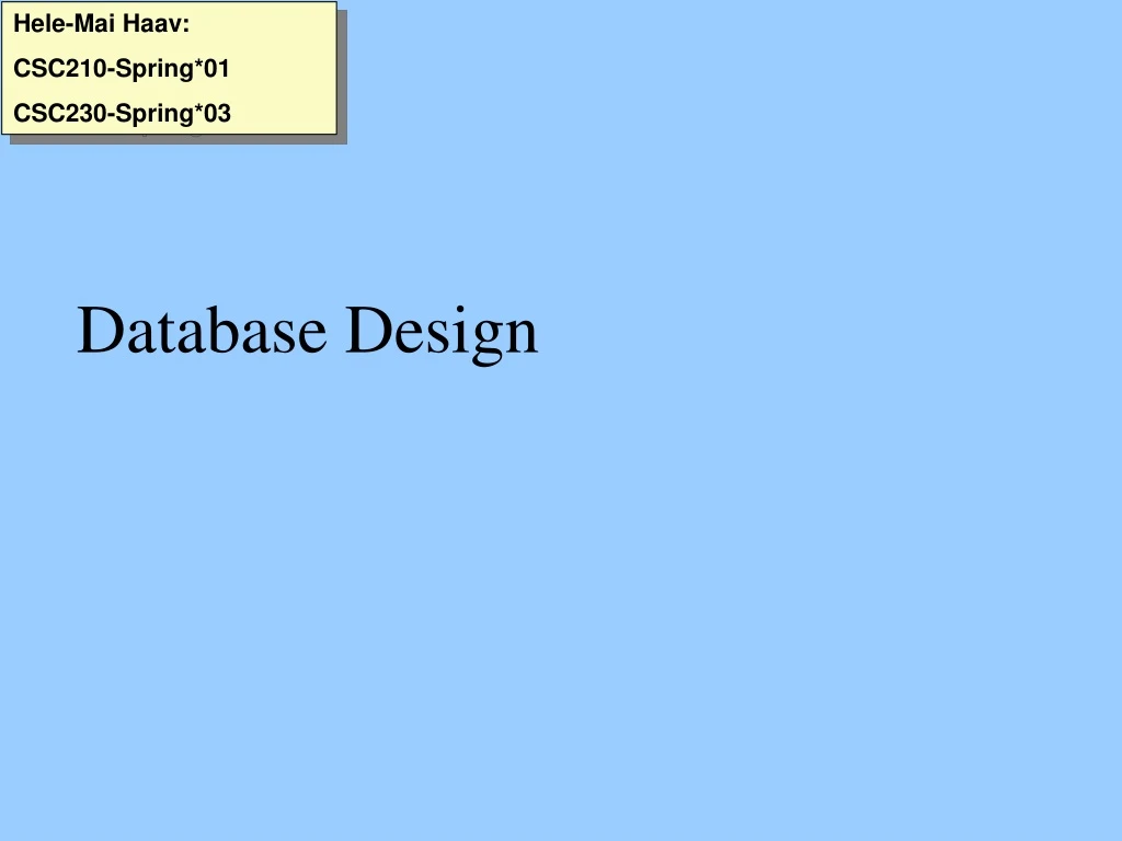 database design