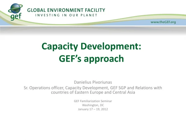 Capacity Development:  GEF’s approach