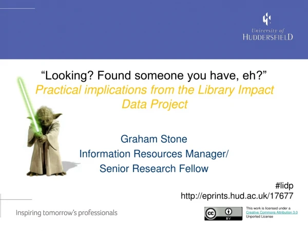 Graham Stone Information Resources Manager/  Senior Research Fellow