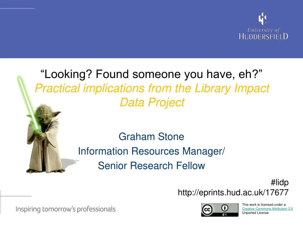 looking found someone you have eh practical implications from the library impact data project