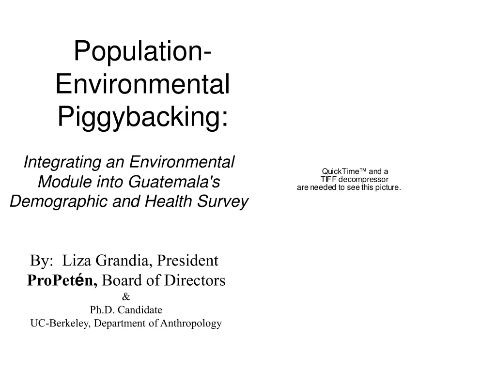 population environmental piggybacking