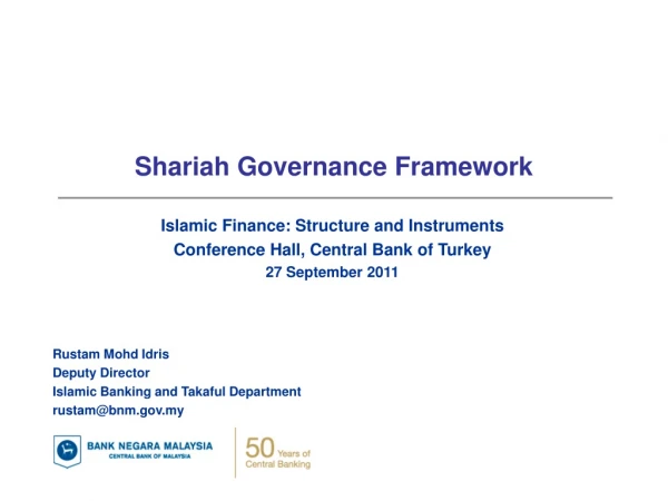 Islamic Finance: Structure and Instruments Conference Hall, Central Bank of Turkey