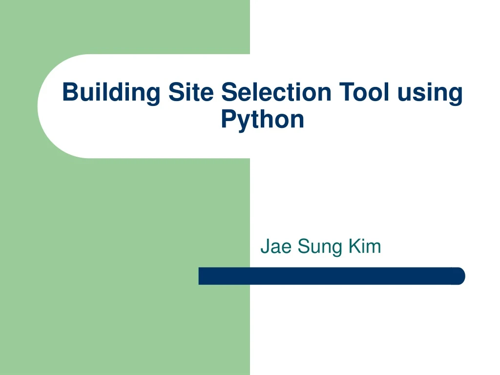 building site selection tool using python