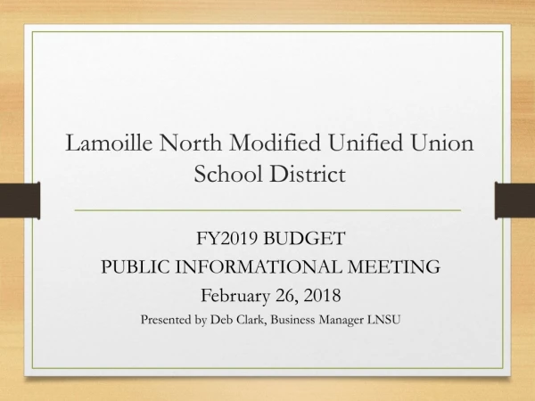Lamoille North Modified Unified Union School District