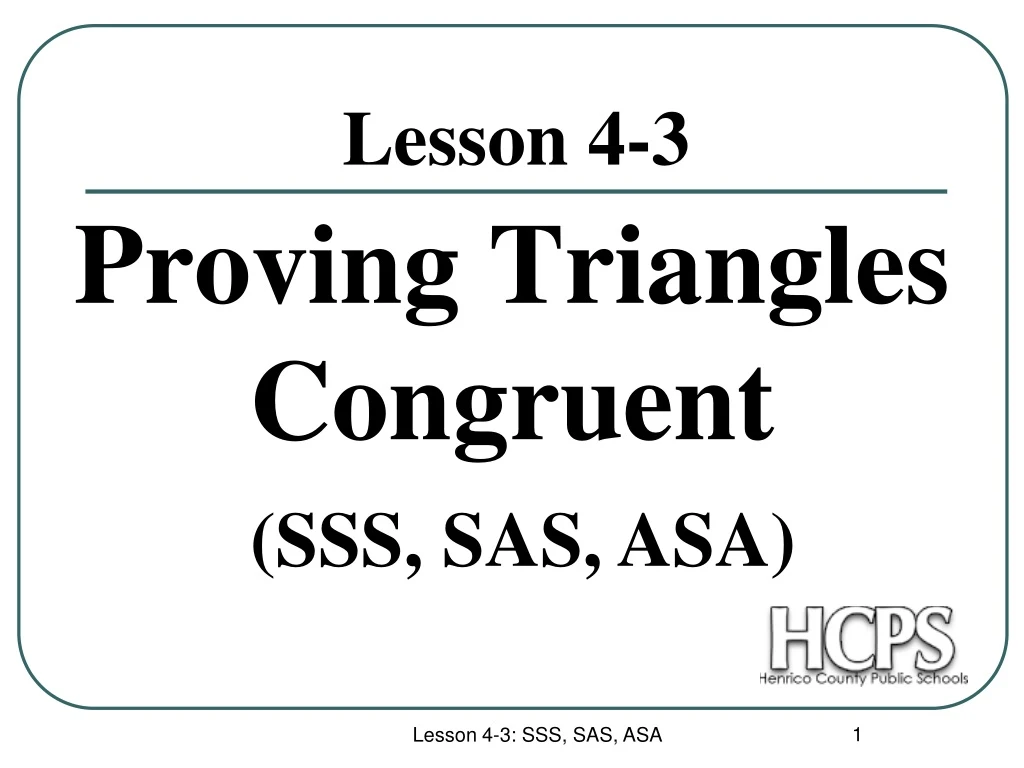 proving triangles congruent