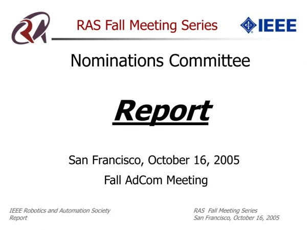 RAS Fall Meeting Series