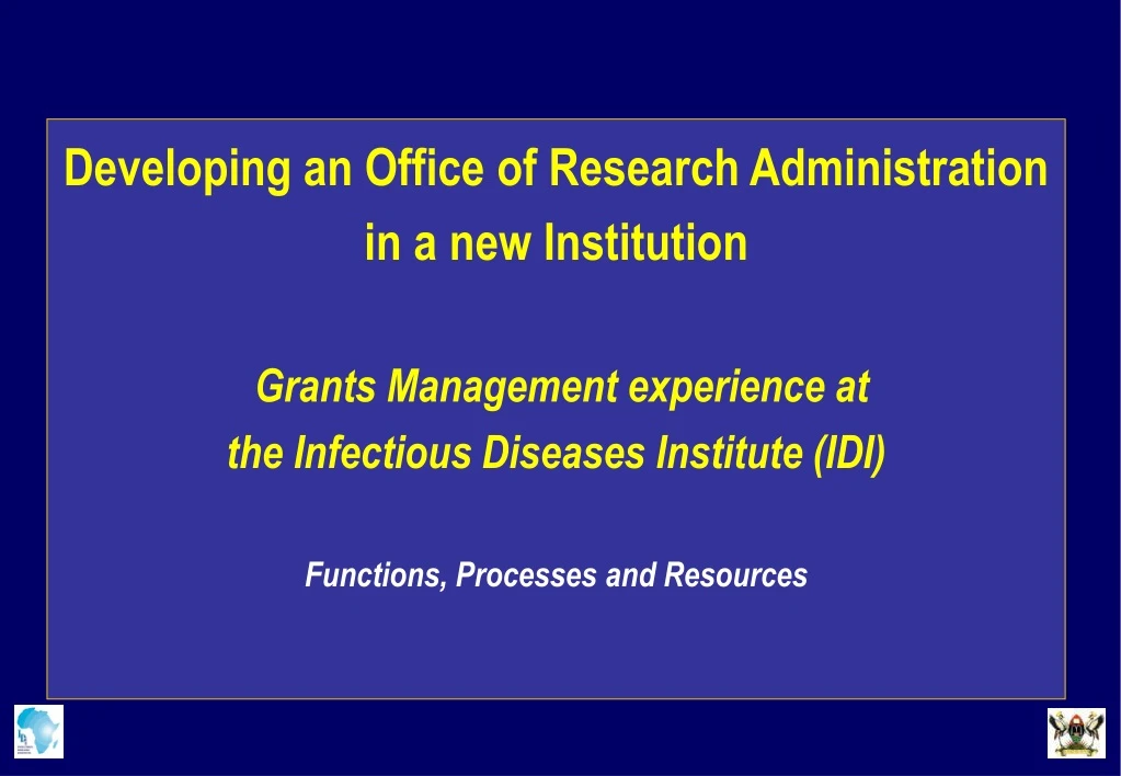 developing an office of research administration